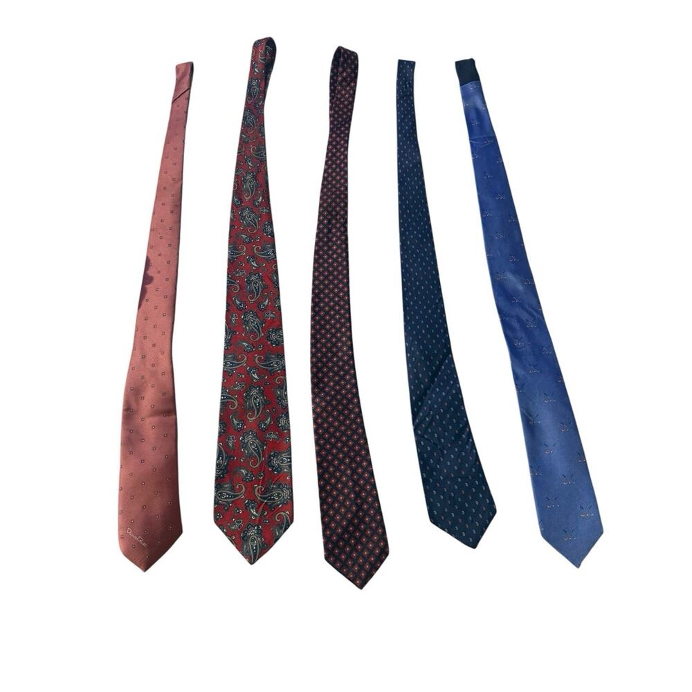 Designer Tie Lot Oscar De La Renta Wembley Hardy Amies Chaps King's Lynn Silk - Picture 2 of 4